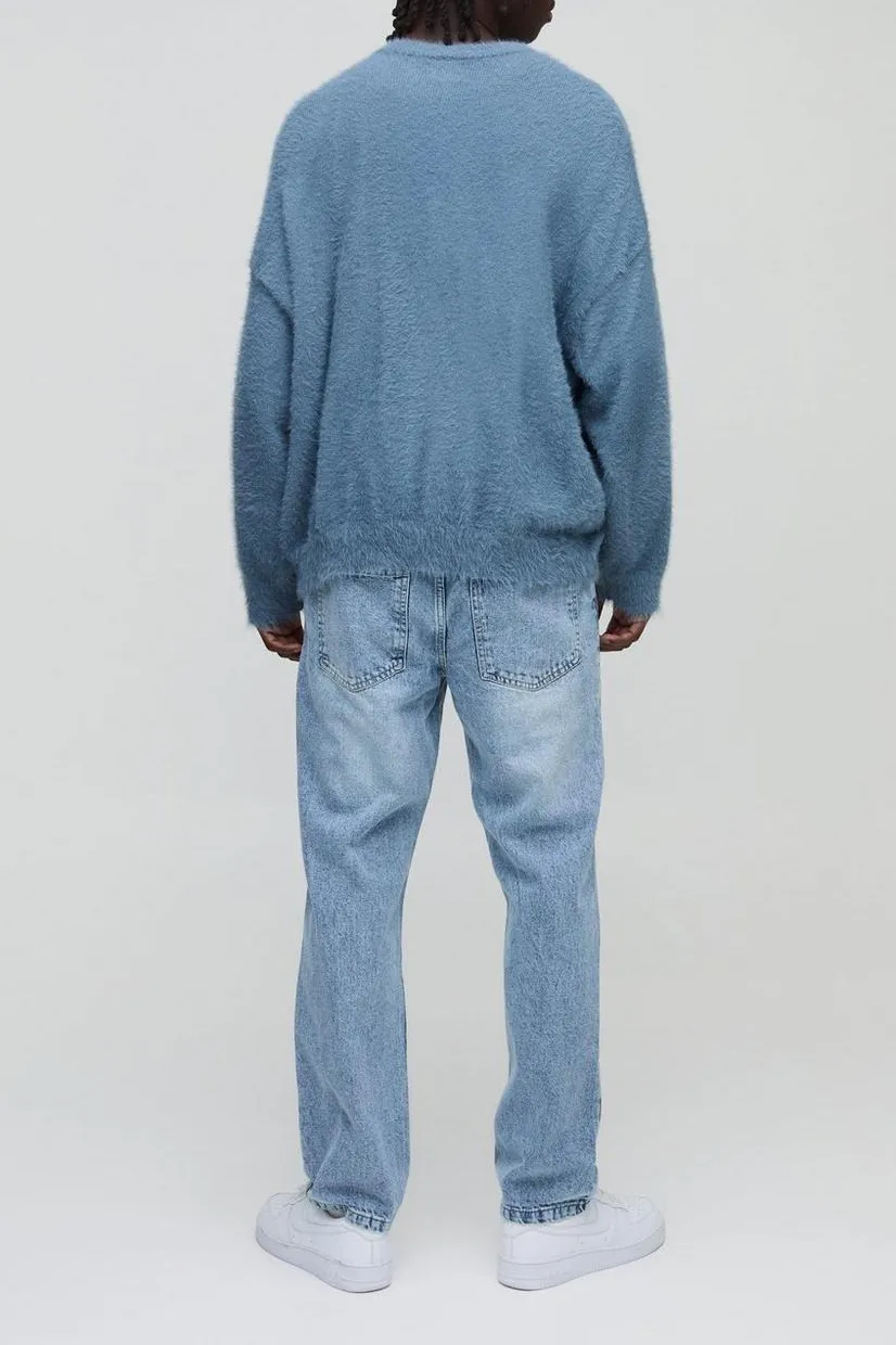 Straight Rigid Washed Jeans Casual Style
