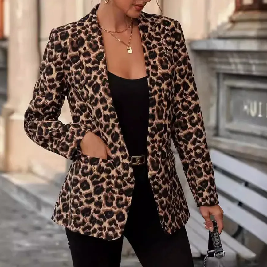 Leopard-Print Tailored Blazer