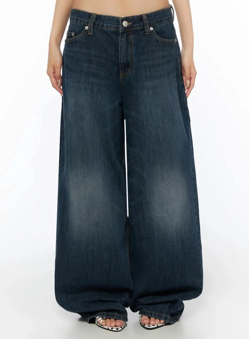 Wide-Fit Cotton Wide Leg Jeans