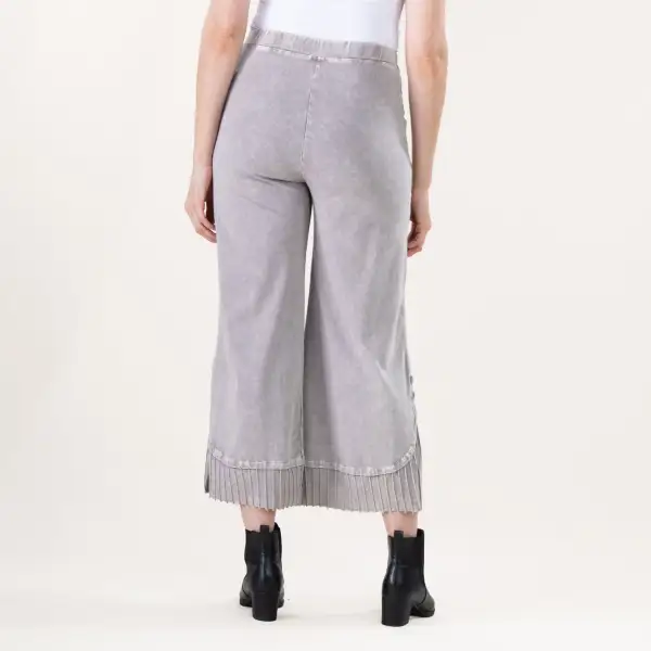 Modern Wide Leg Mineral Wash Pleated Pants