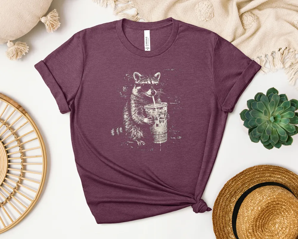 Raccoon Coffee Graphic Everyday Tee