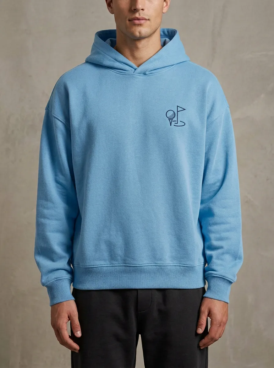 Course Golf-Ball Flag-Motif Golf Casual Hoodie