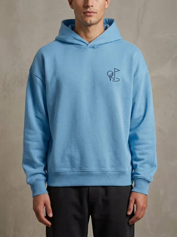 Course Golf-Ball Flag-Motif Golf Casual Hoodie