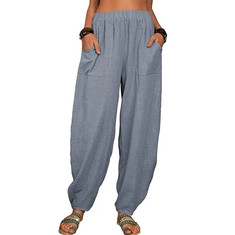 Casual Cotton-linen Harem Pants