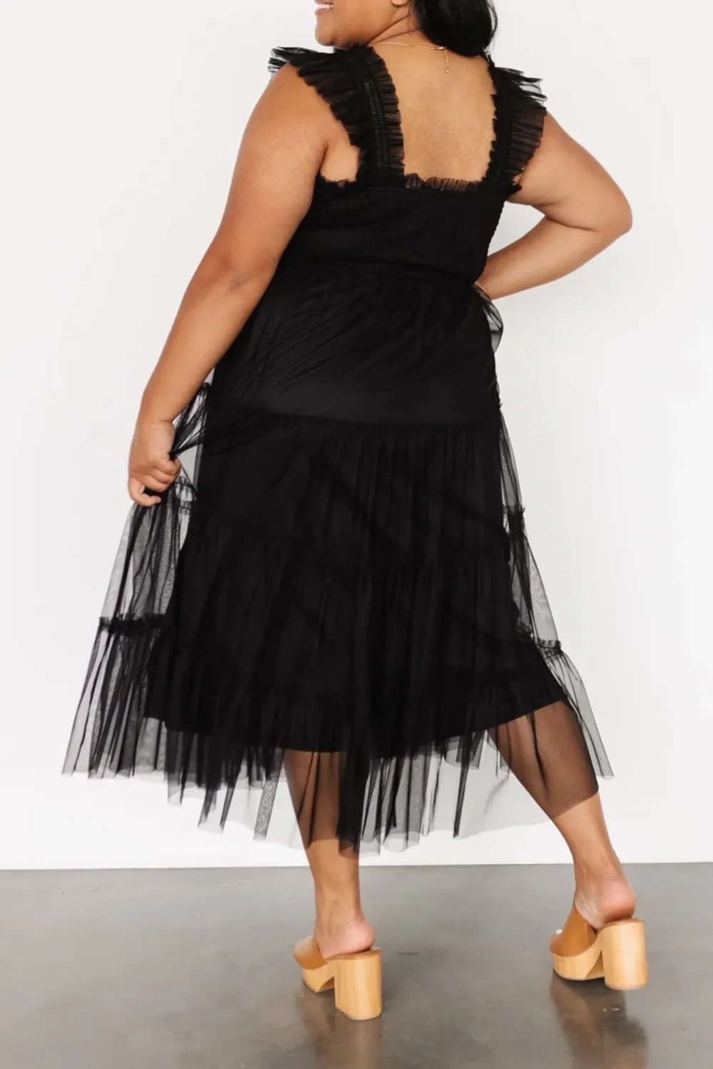 Versatile Fluttering Sleeves Sheer Dress