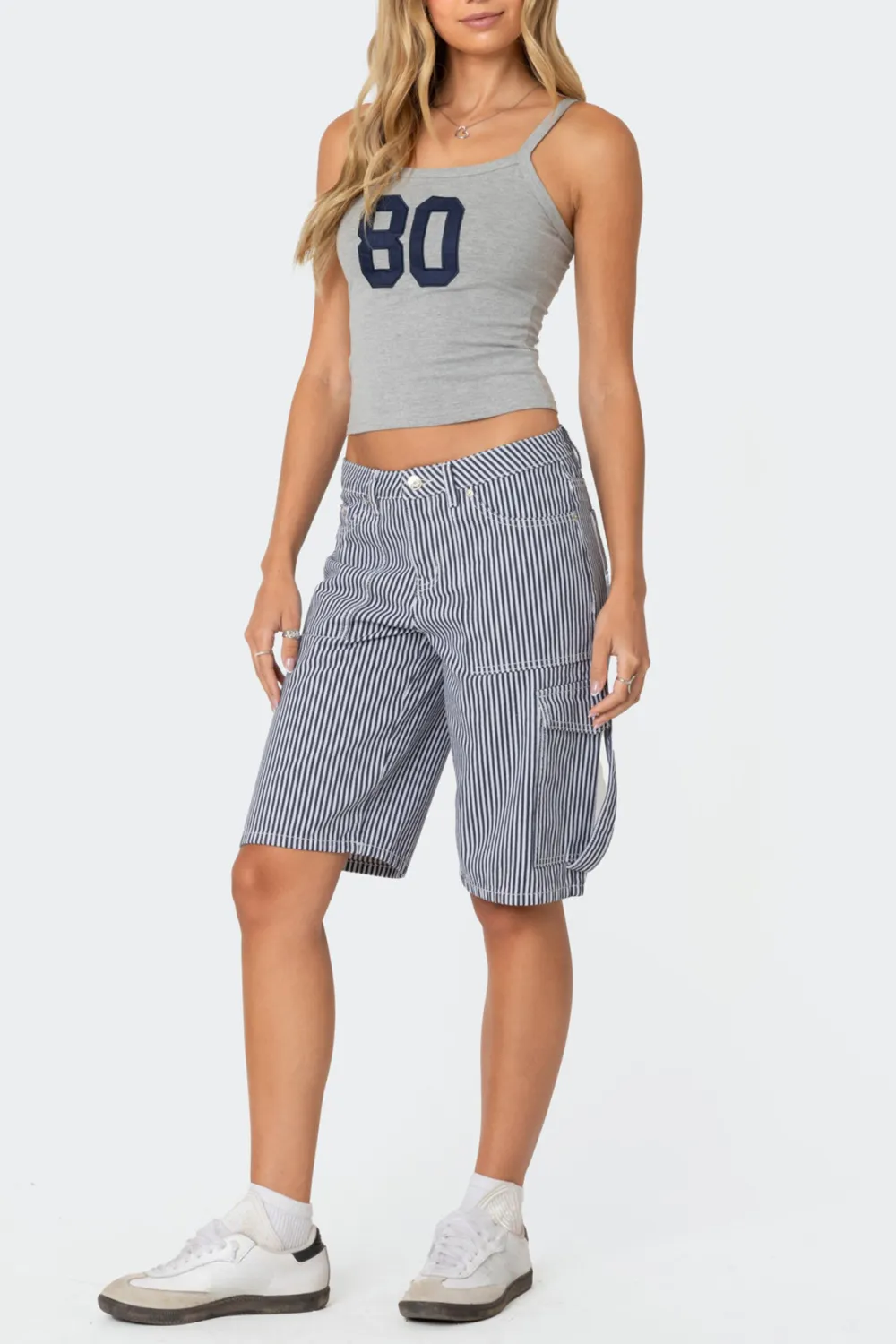 Grey Letter Print Tank Top