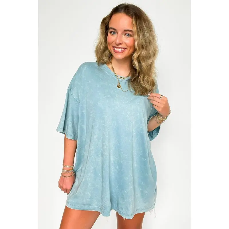 6PACK-Mineral Wash Oversized Top - BACK IN STOCK