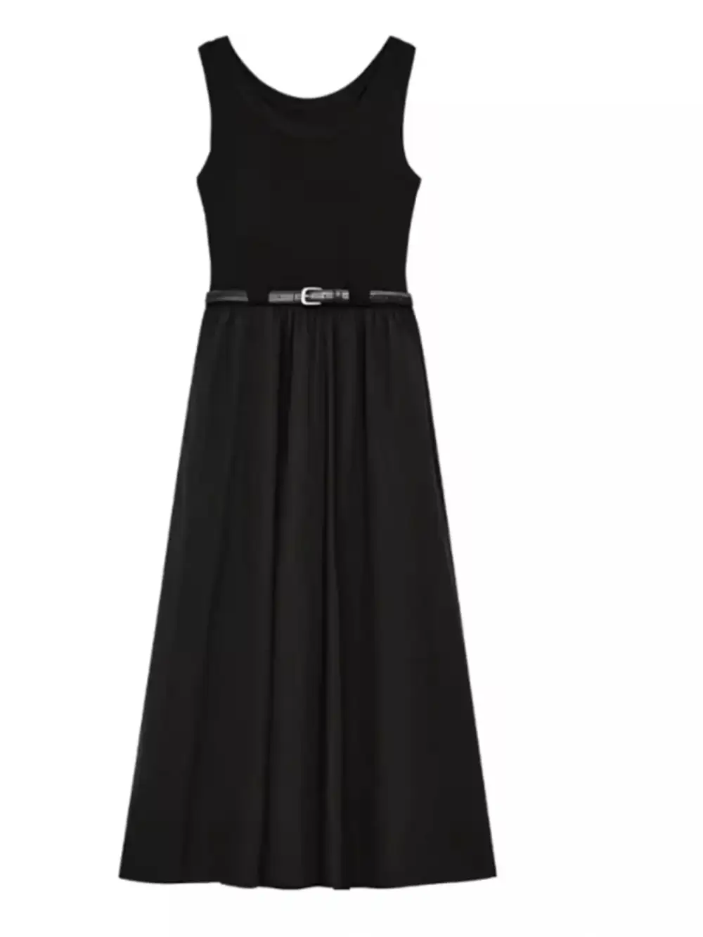 Round Neck Sleeveless Midi Dress