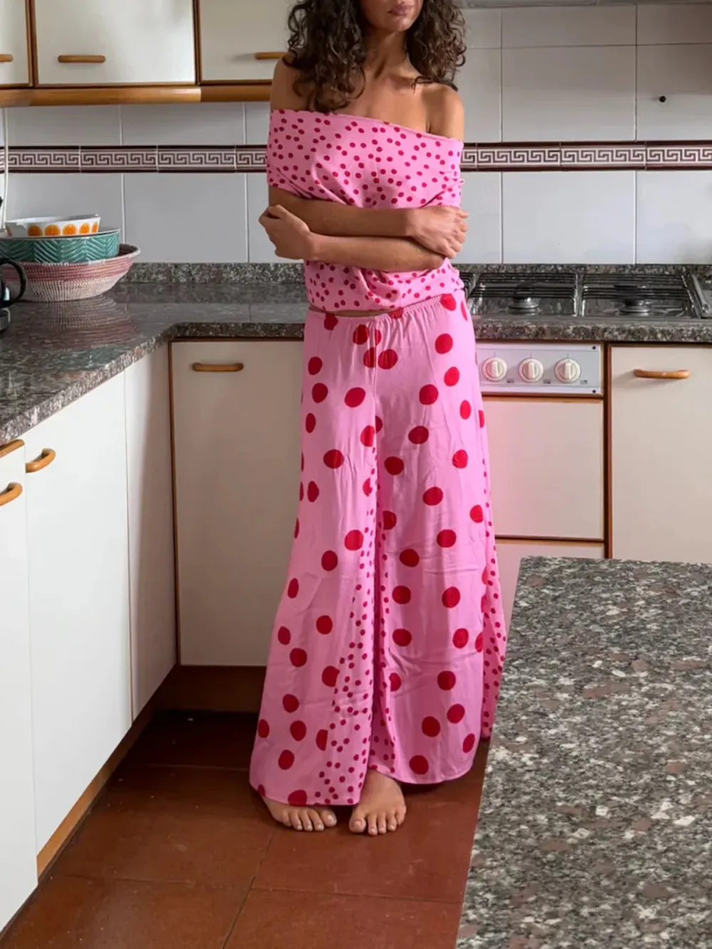 Casual Style Mid-Waist Strawberry Skirt