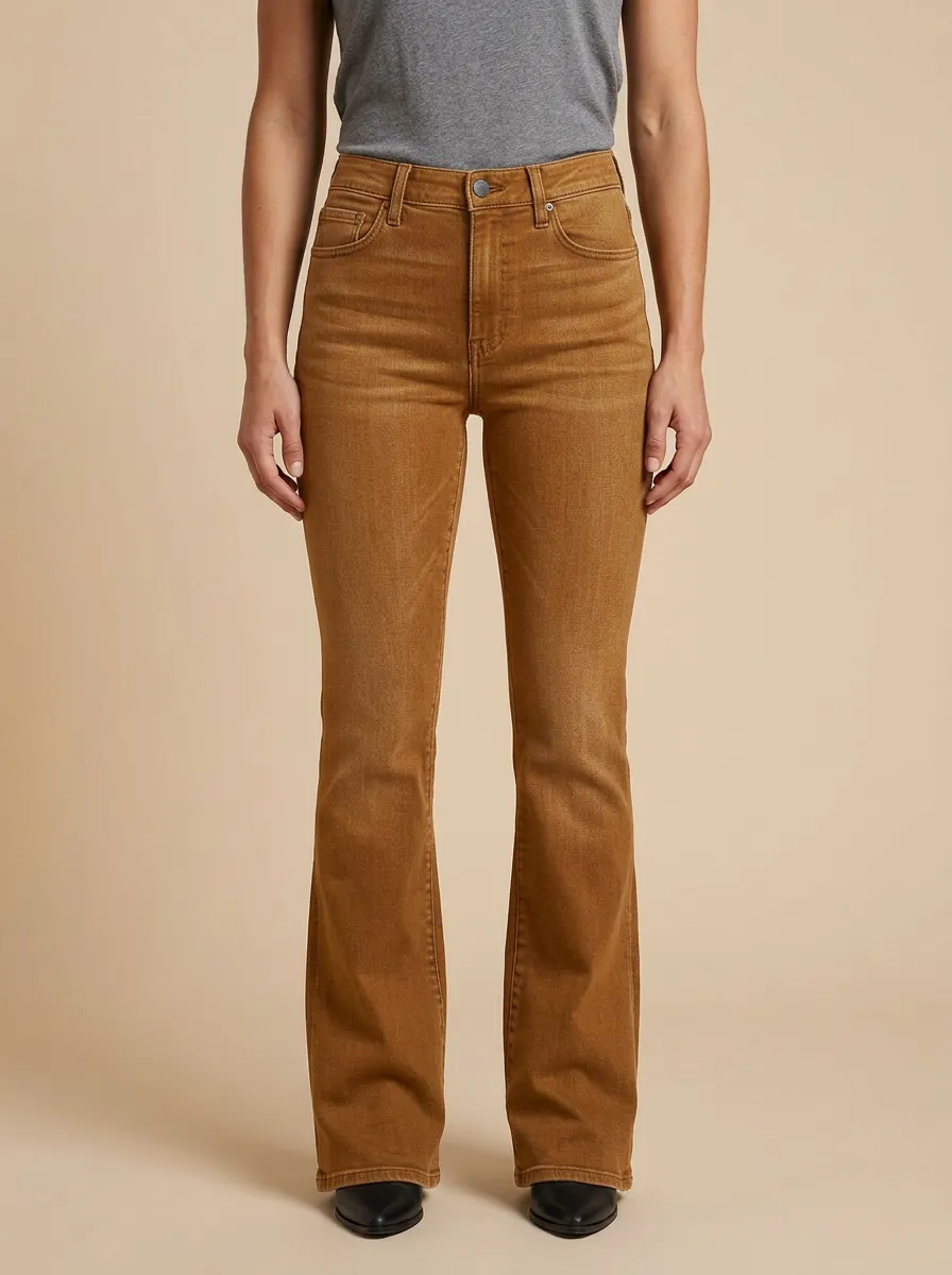Women's High-Rise Washed Flare Denim Jeans
