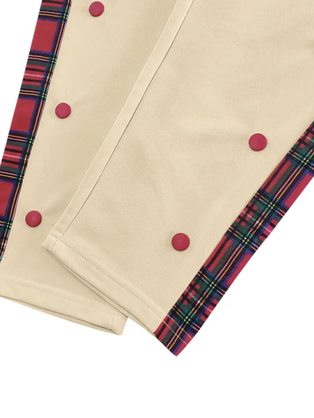 Men's Full Size Plaid Trim Snap Button Track