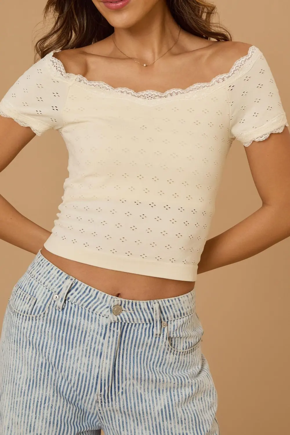 Seamless Eyelet Top