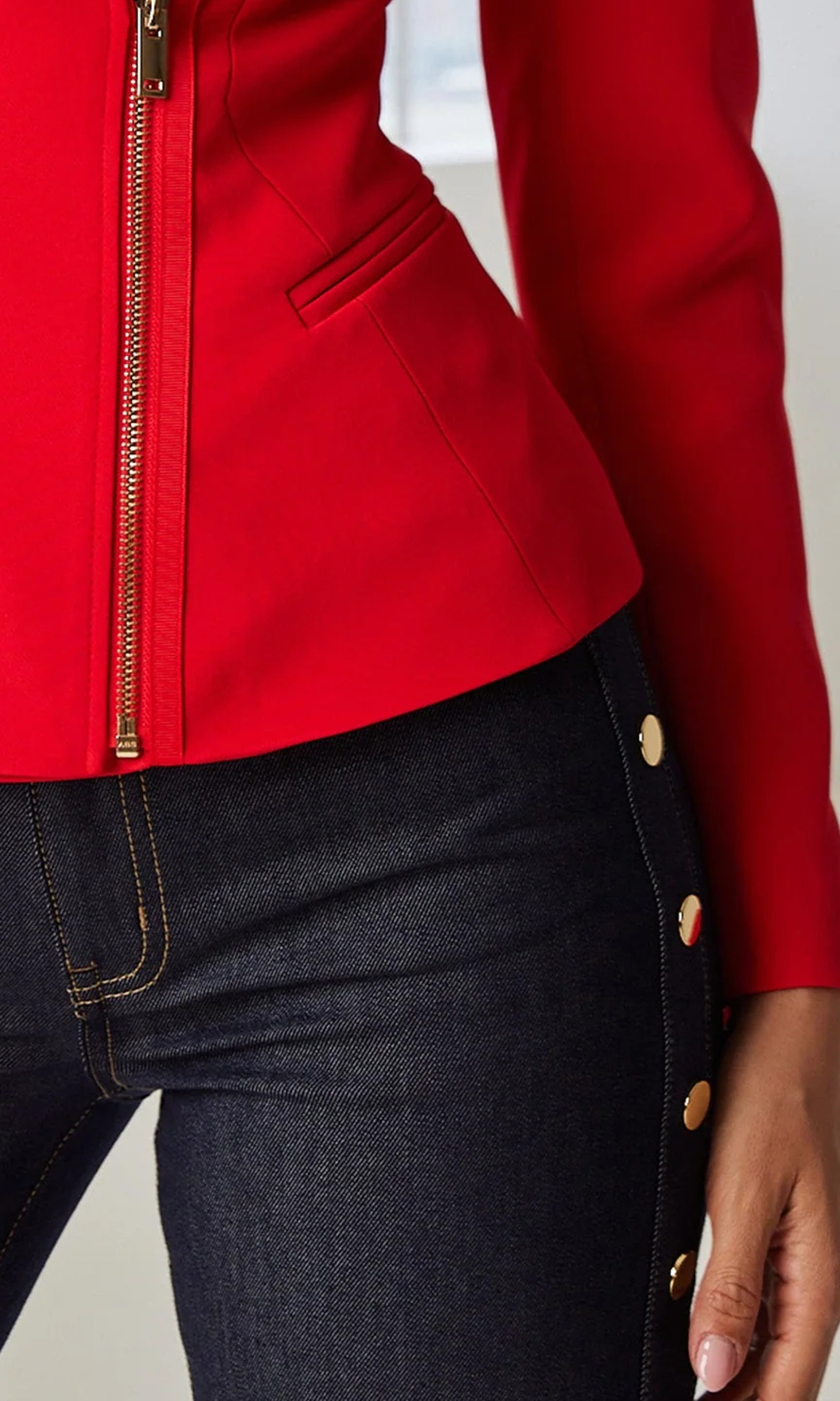 Dark Blue Denim Snap Pants