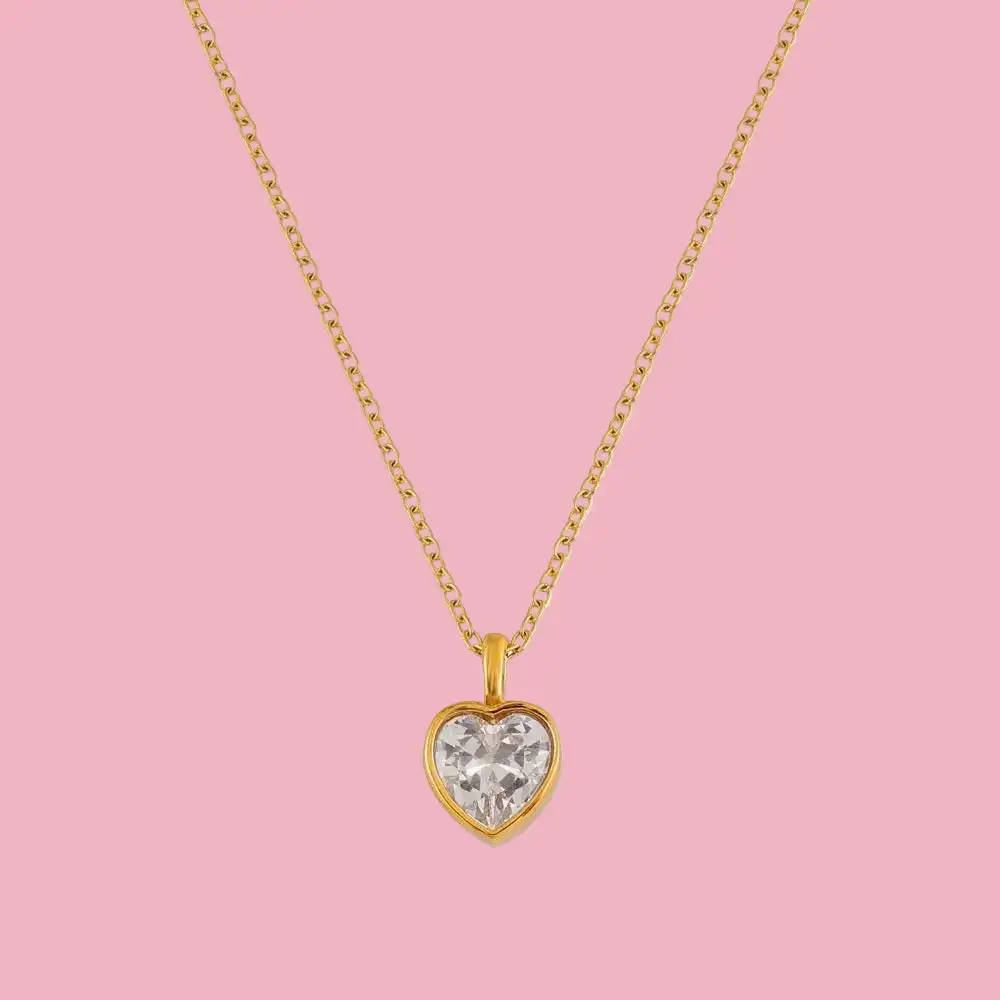 Classic Zirconia Heart Necklace