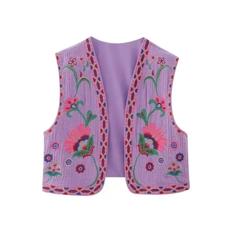 Embroidered Sleeveless Vest