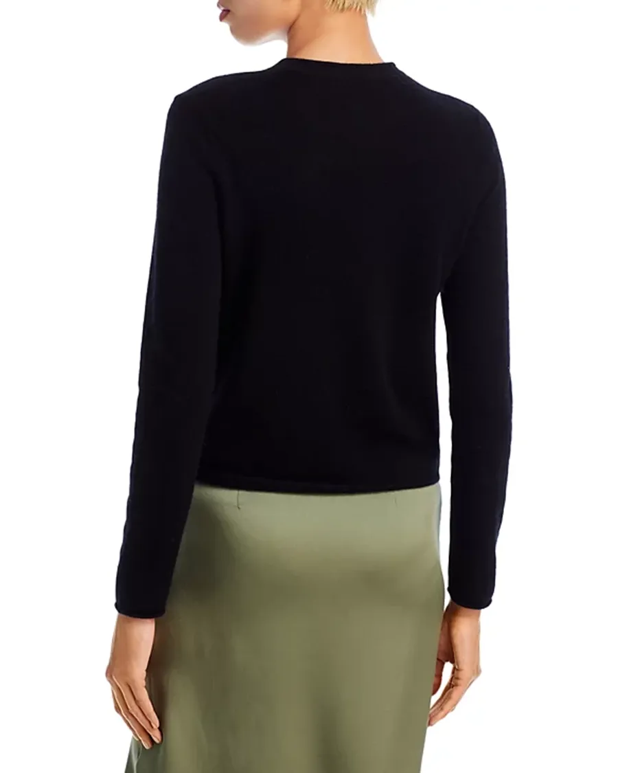 Casual Style Rolled Edge Cashmere Sweater