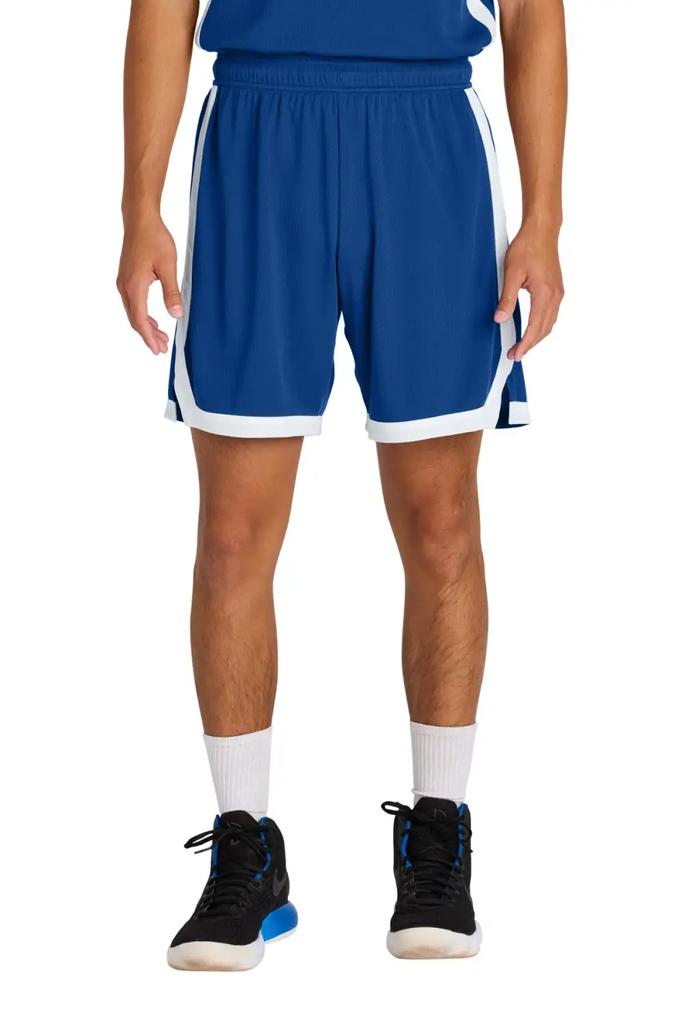 Striped Mesh Basketball Shorts