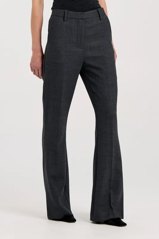 Gray Tailored Flare Trouser