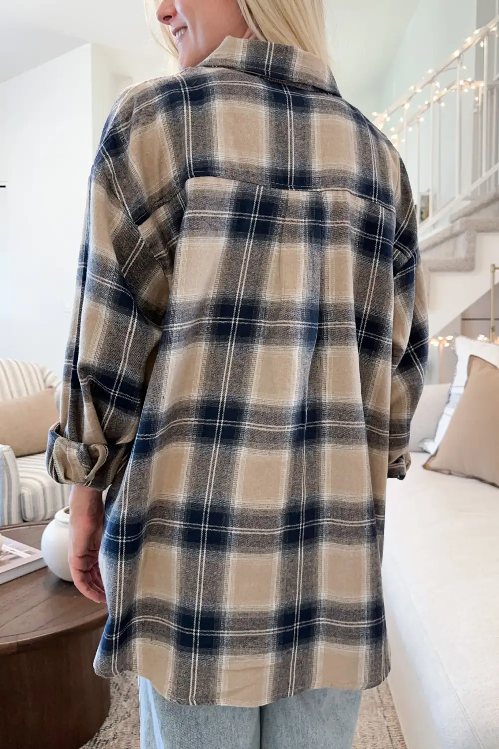 Plaid Button Front Button Down Shirt