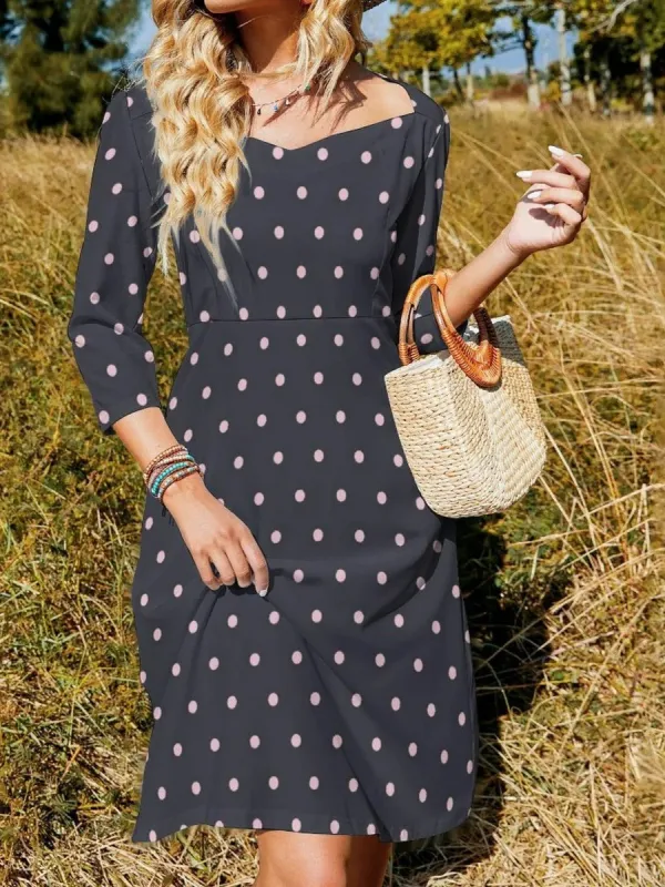 Elegant Polka Dot Dress