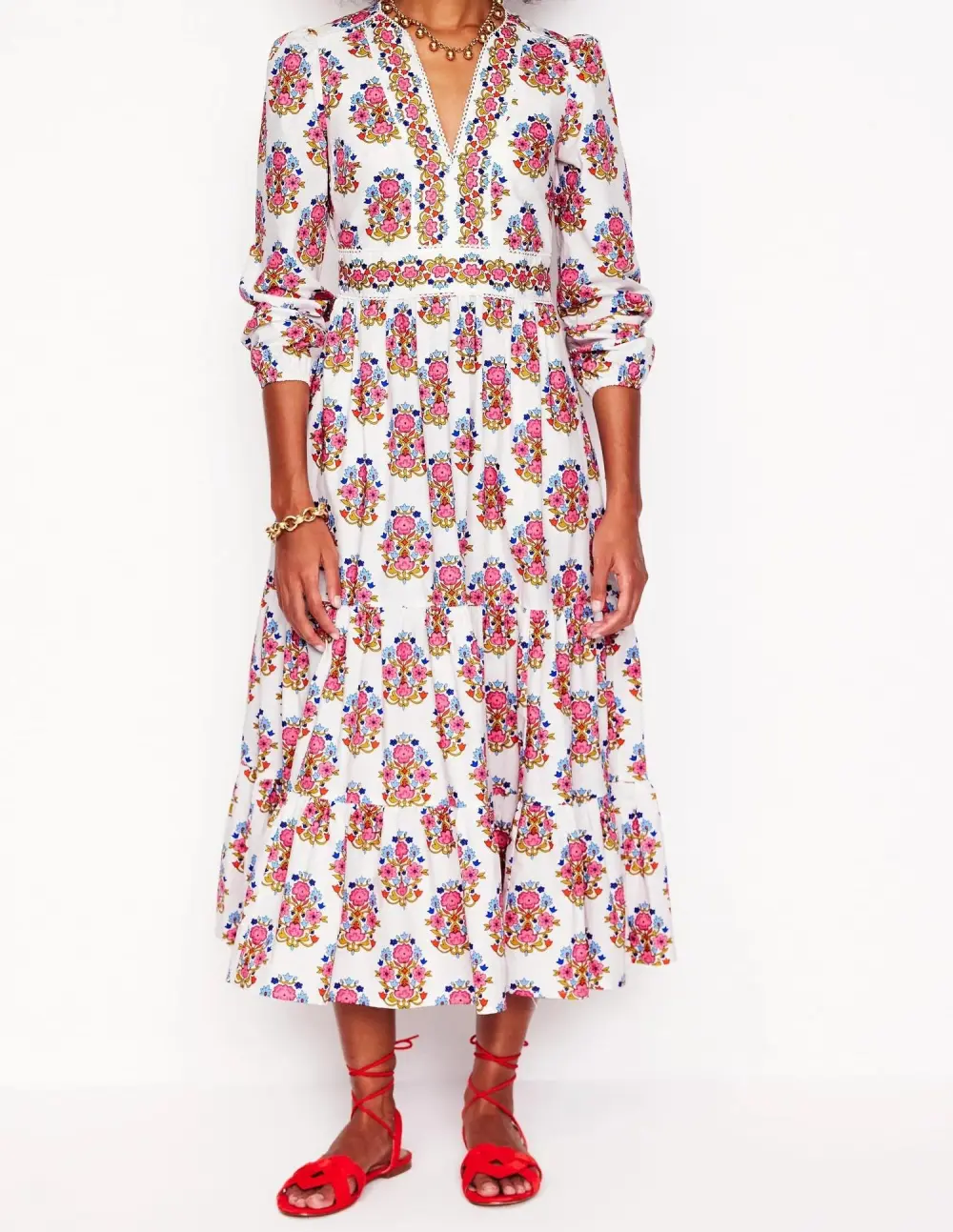 Violet Cotton Midi Dress
