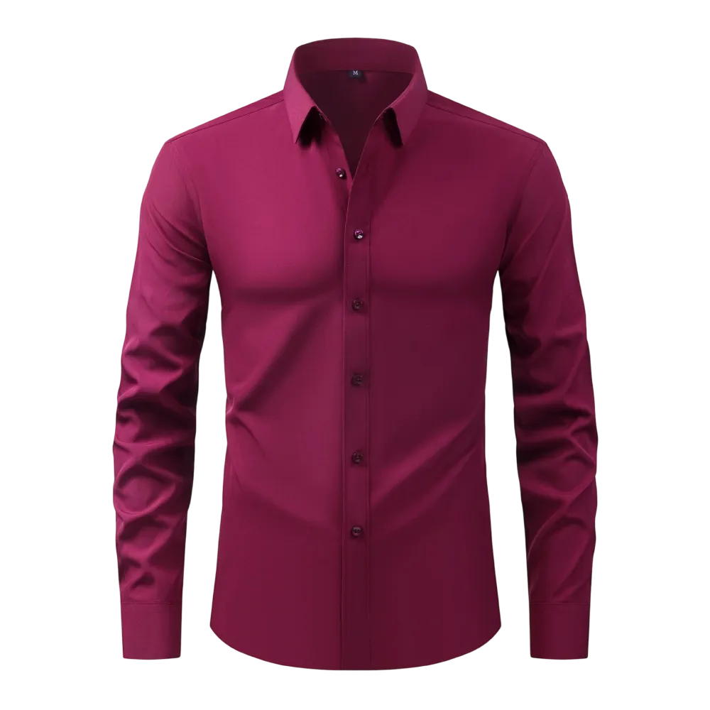 Four-Sided Elastic Natural Button Men'S Large Size Shirt Free Of Ironing And Anti-Wrinkle Business