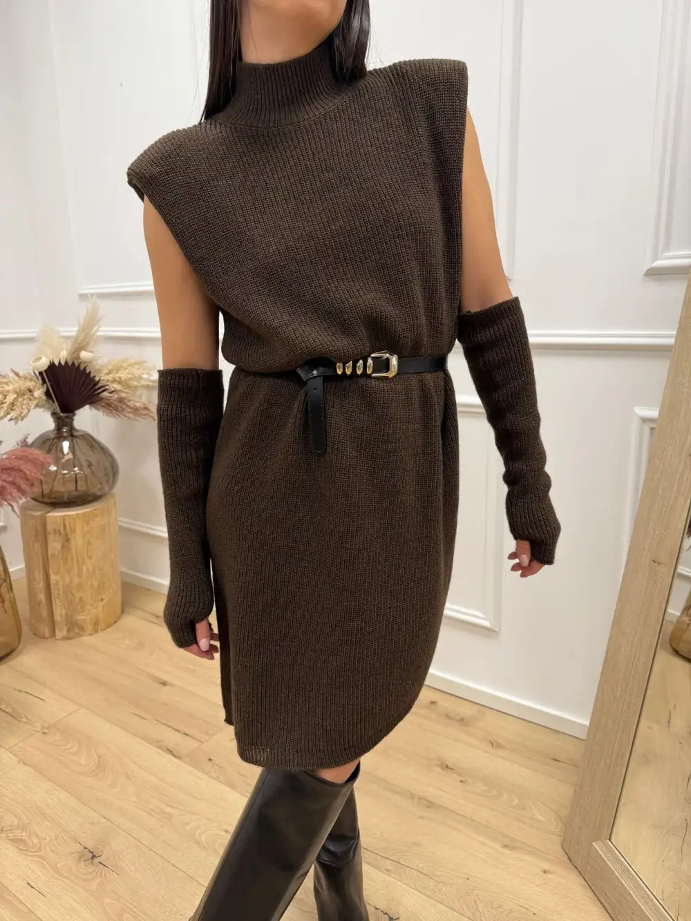 Wrapfront Mini Viscose Dress