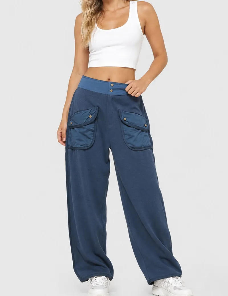 Pockets Pants Wide Leg Sweatpants