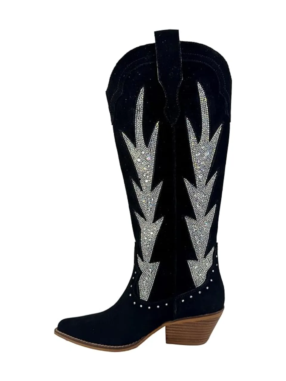 Velvet Western Cowboy Knee-High Boots