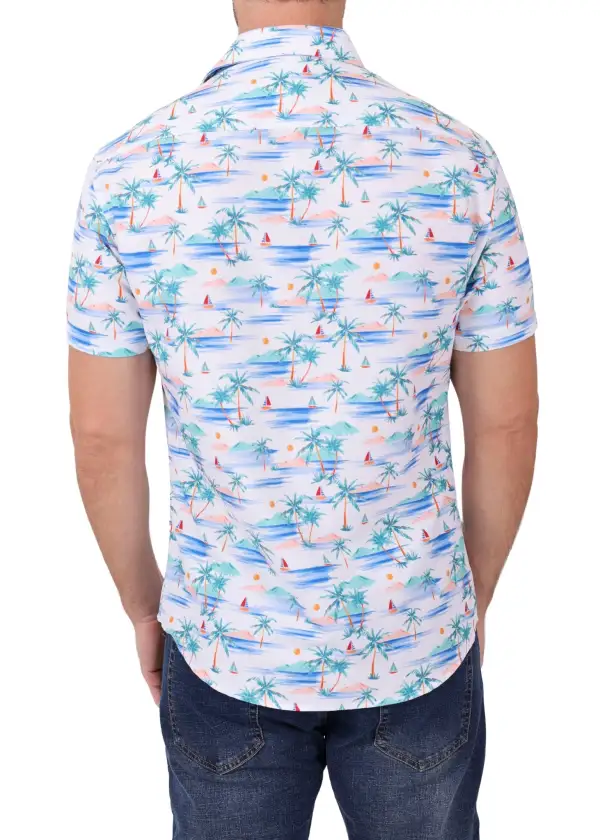 Patterned Short Sleeve Button Shirt