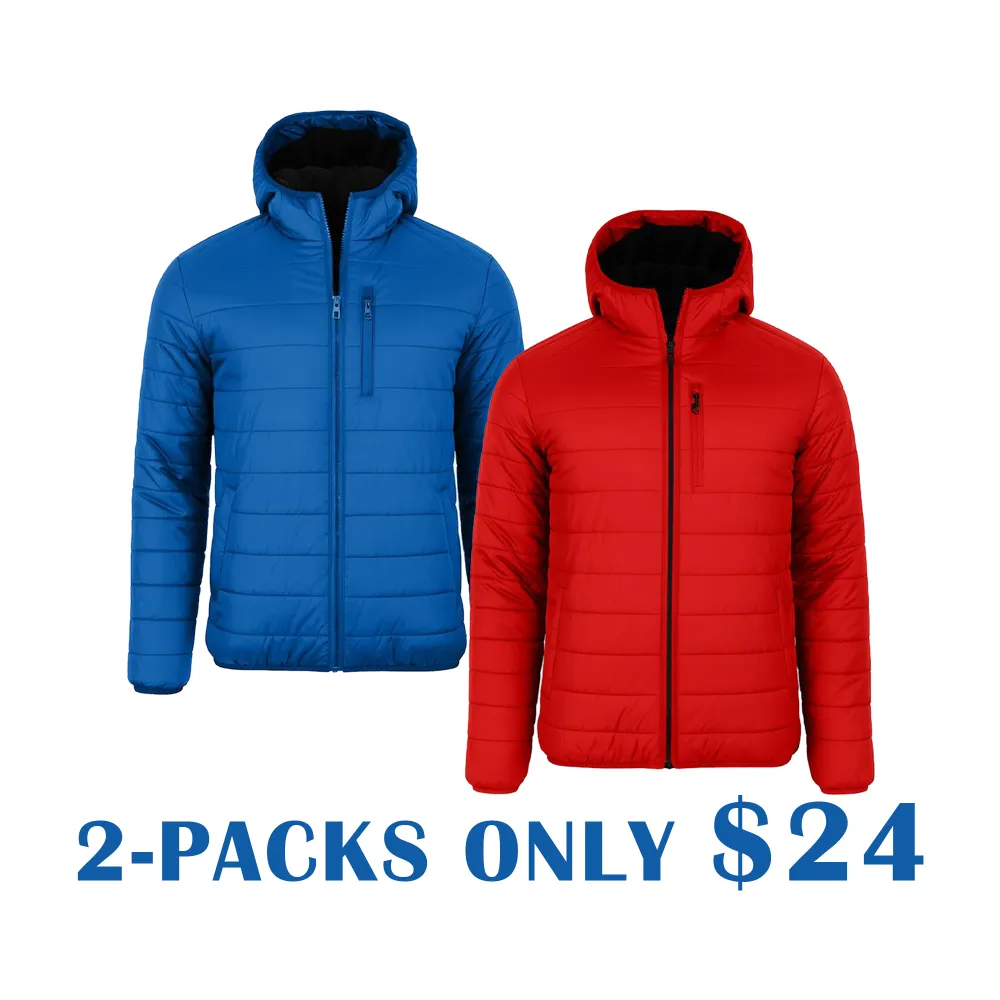 Men’s Sherpa Fleece–Lined Hooded Puffer Jacket – Classic Warm Winter Coat