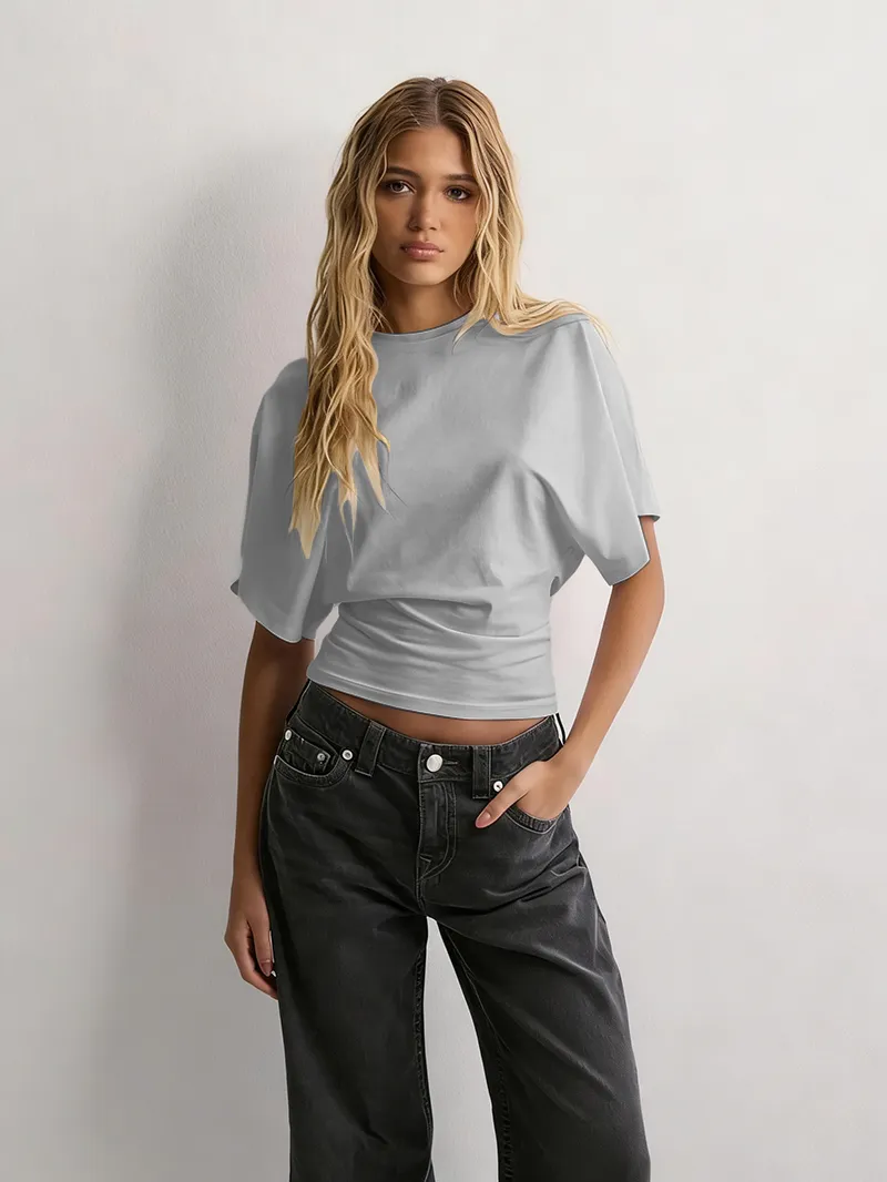 Women's Solid Color Round Neck Tee