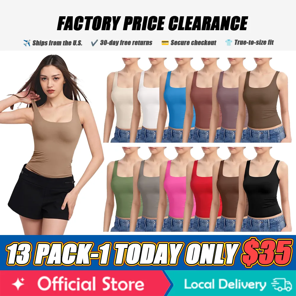 Women's Tank Top Sleeveless Double Lined Basic Tops