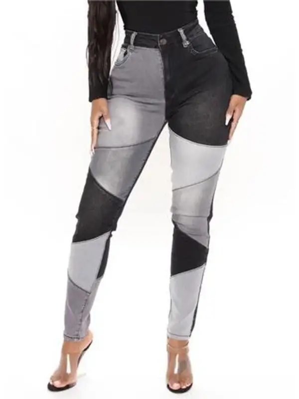 Structured High Waist Skinny Denim Jeans