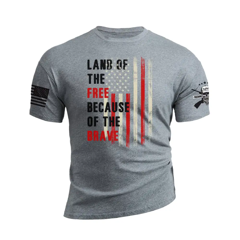 LAND OF THE FREE BECAUSE OF THE BRAVE GRAPHIC TEE