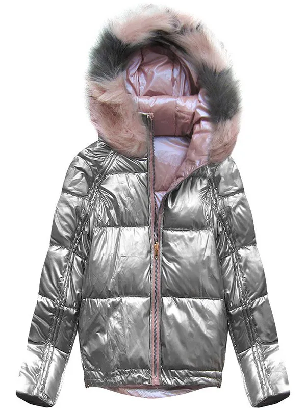 Ladies reversible winter jacket pink