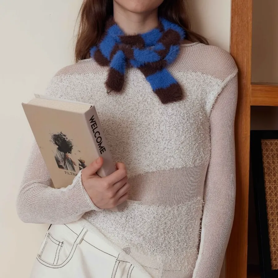 Soft Dachshund Color Block Scarf
