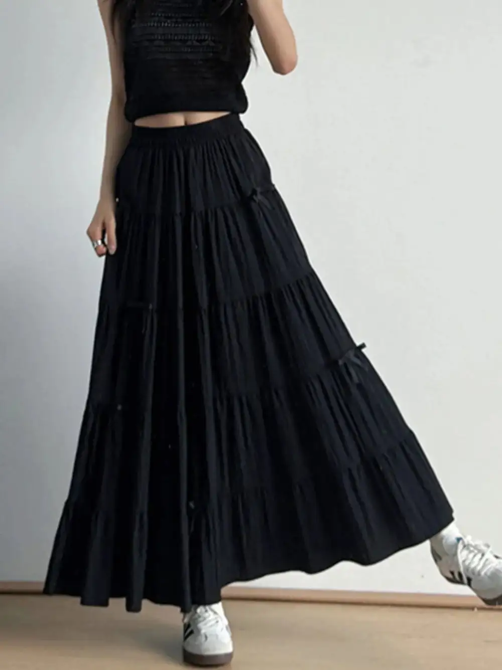 Loose Ruched Tiered Skirt