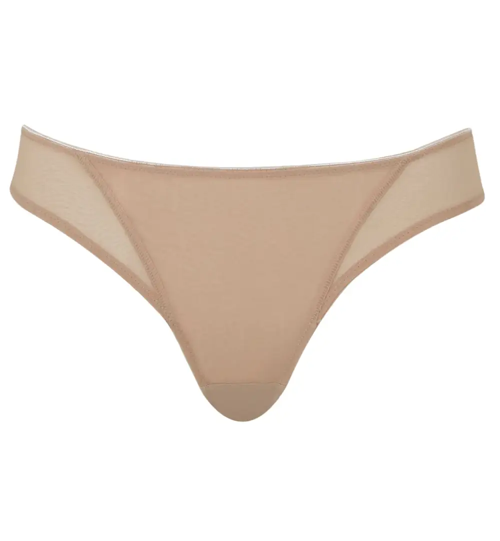 Classic Low-Rise Lace Mesh Brazilian Thong Panty
