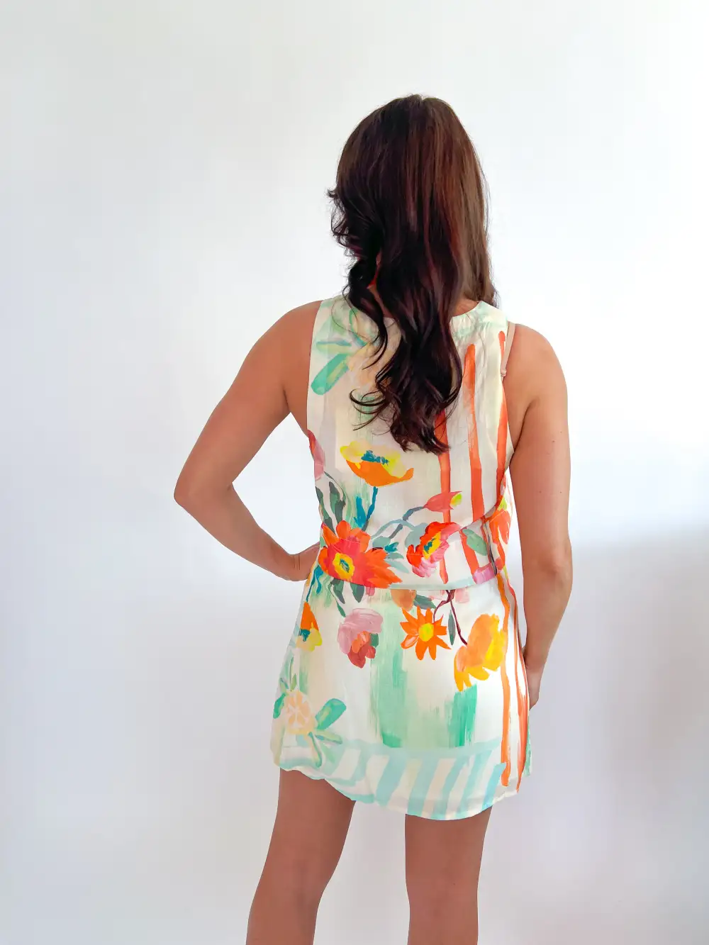 Printed Floral Wrap Skirt