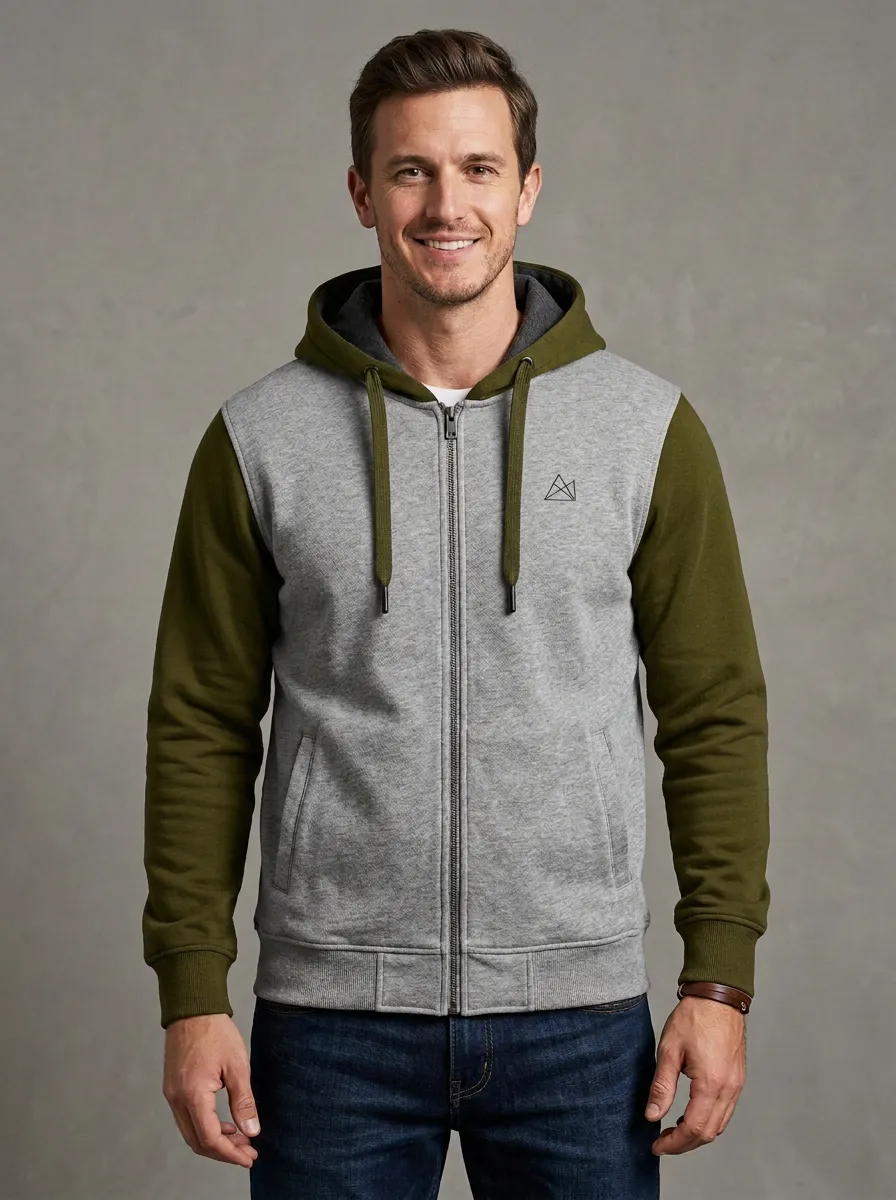 Athletic Geometric Zip-Up Design Men's Sport Jacket