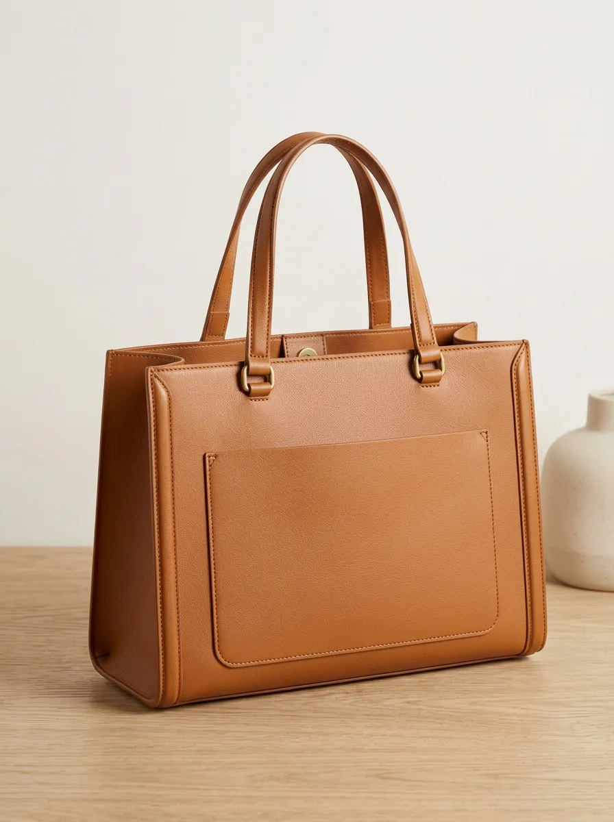 Women's Structured Magnetic Dual-Handle Tote Bag
