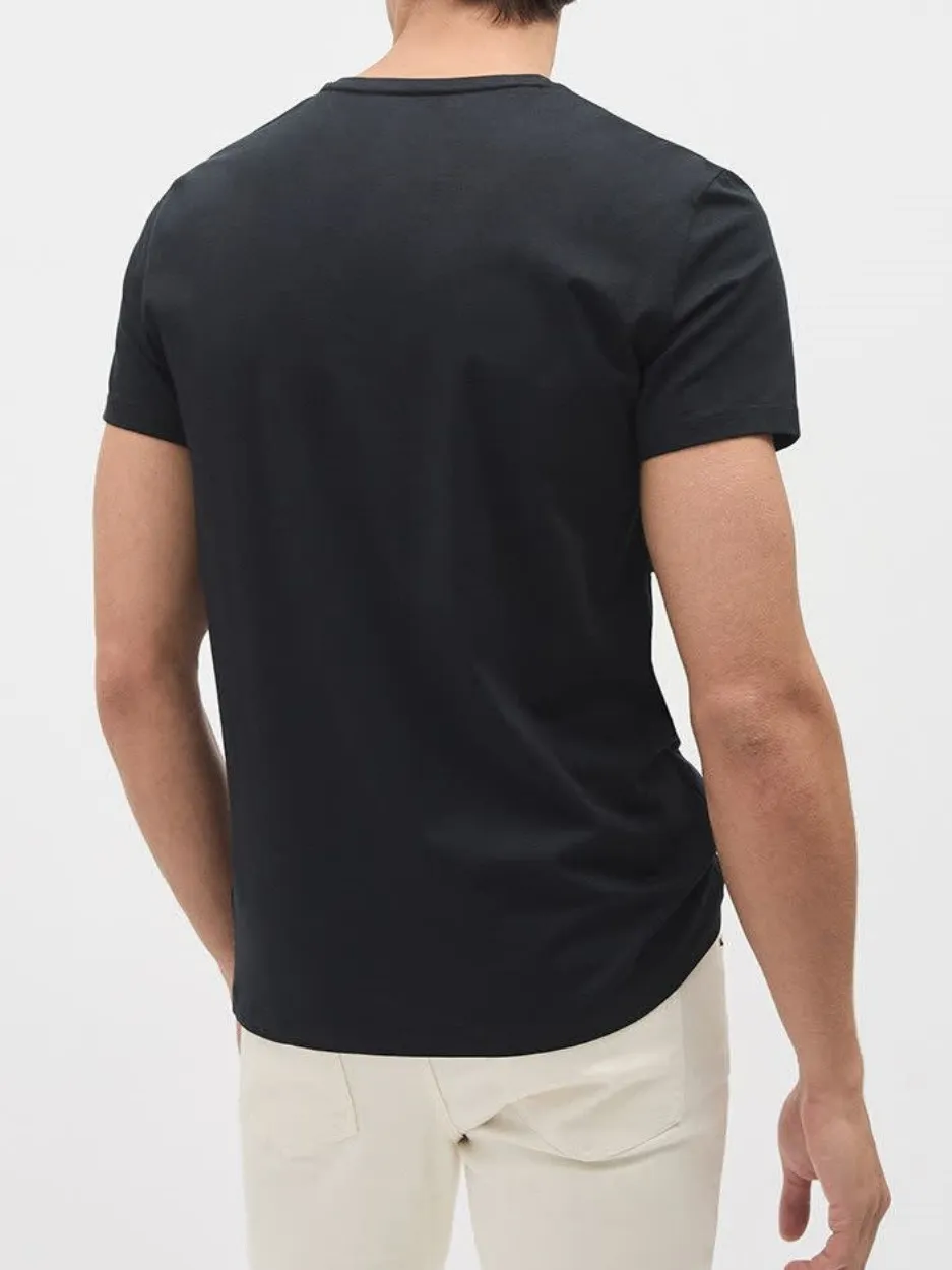 Black Short Sleeve V-Neck T-shirt