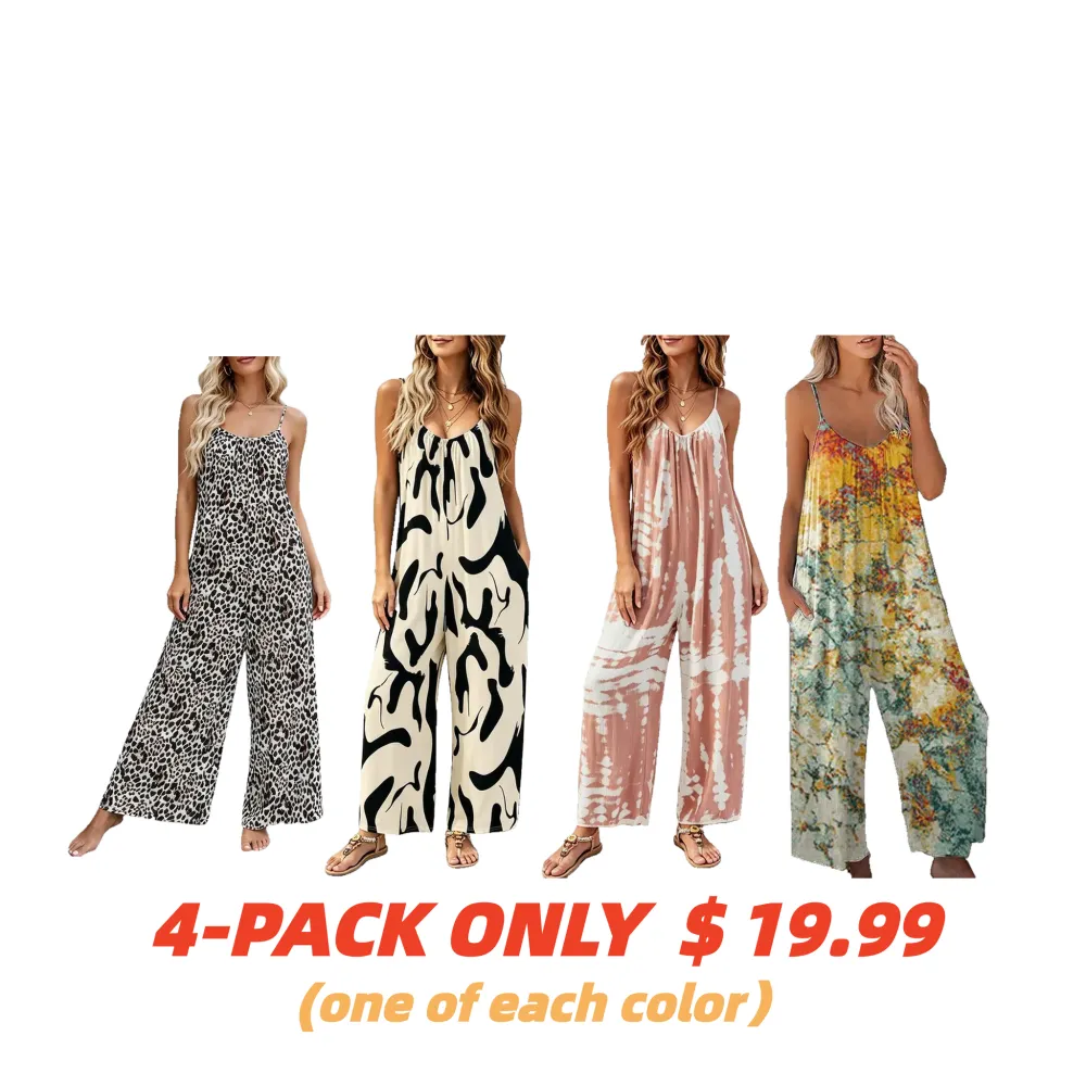 Plus Size Women's Fashion Wide Leg Suspender Jumpsuit