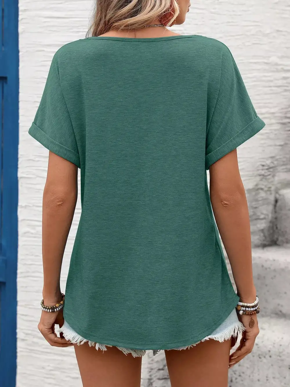 Lace Trim Detail Short Sleeve T-Shirt