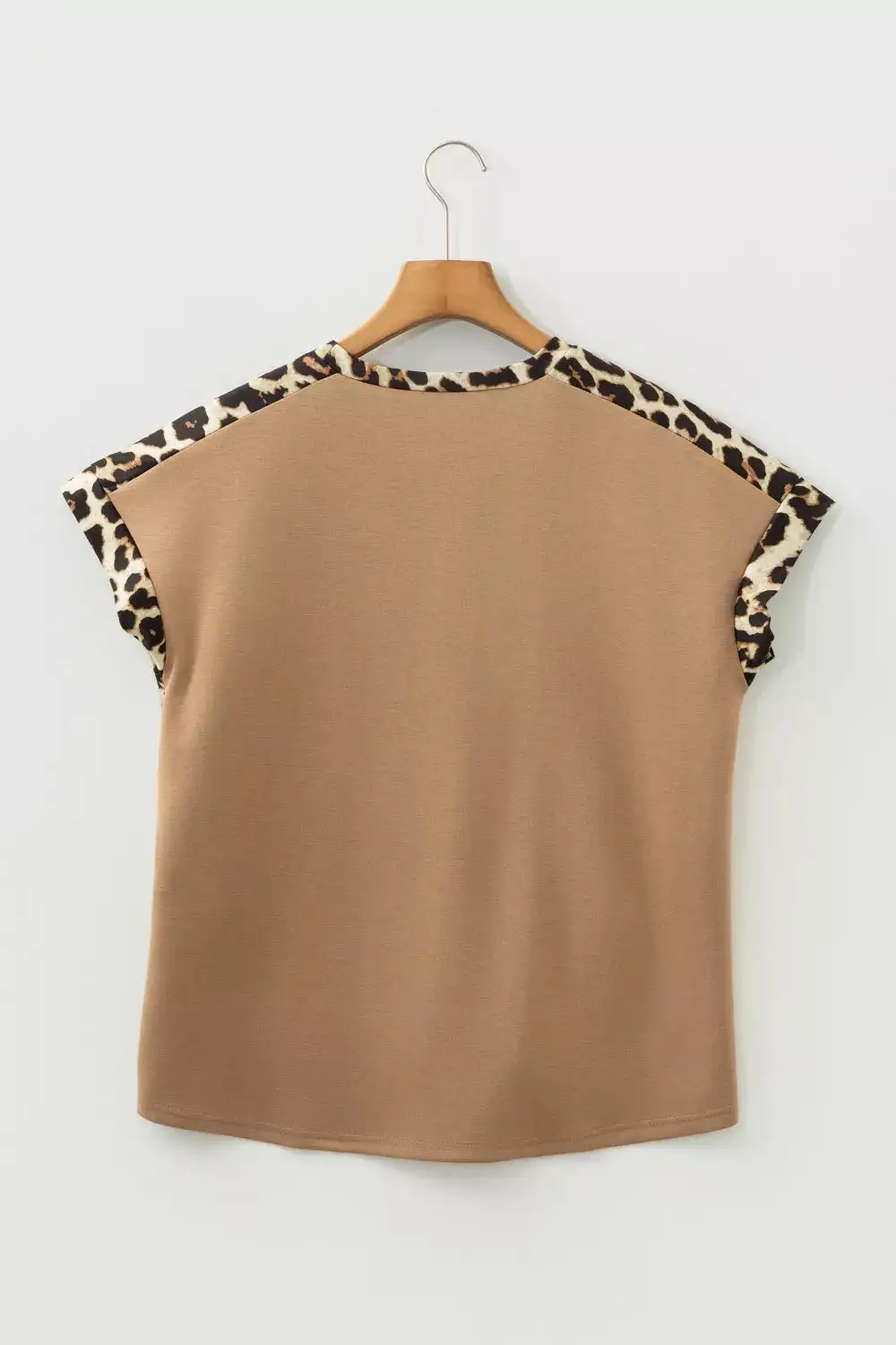 French Leopard Trim Round Neck Loose T
