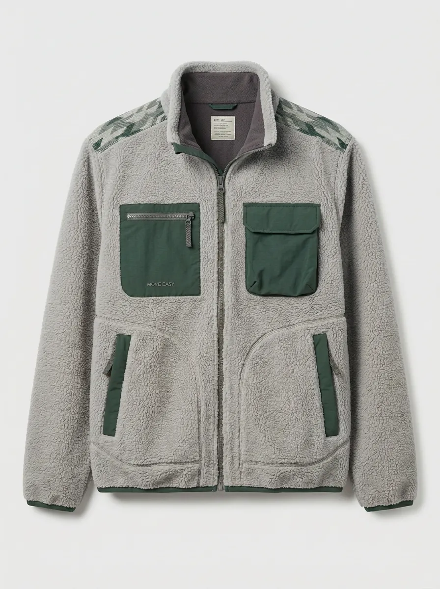 Hiking Geometric Fleece Jacket