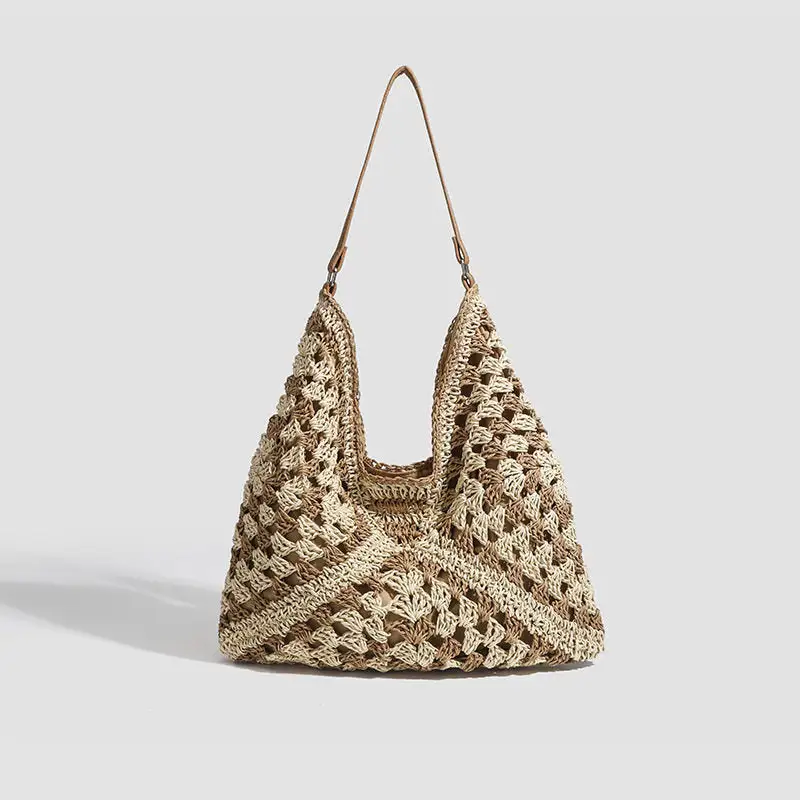 Straw Woven Square Everyday Tote Bag