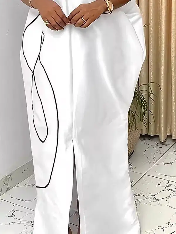 Half Printed Maxi Dress