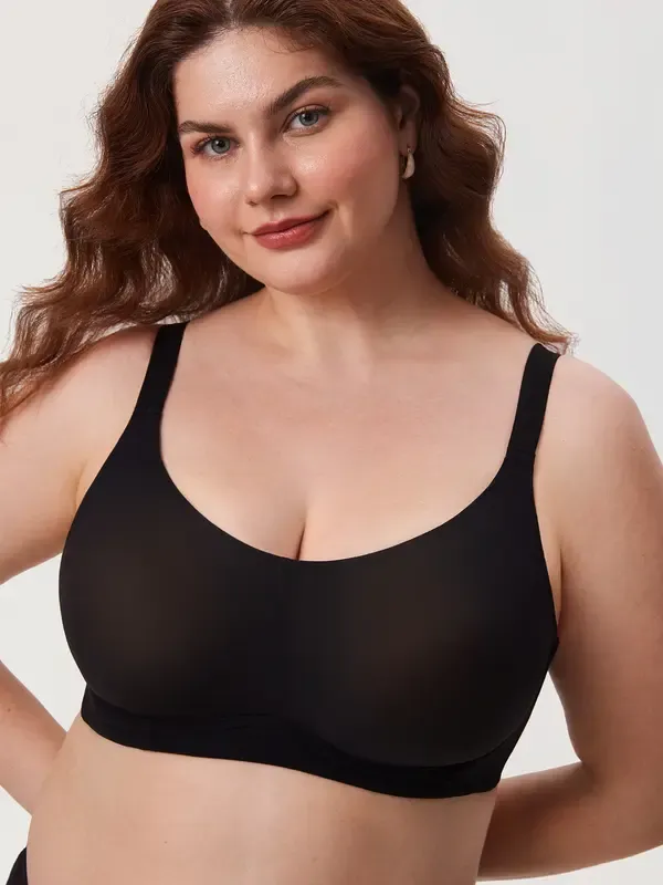 Women's Cosnufy Full Coverage Bra Sheer Mesh Plus Size Underwire Unlined